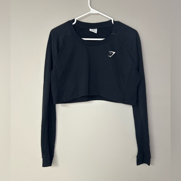 Gymshark Black Cropped Long Sleeve Sweater - Picture 1 of 3